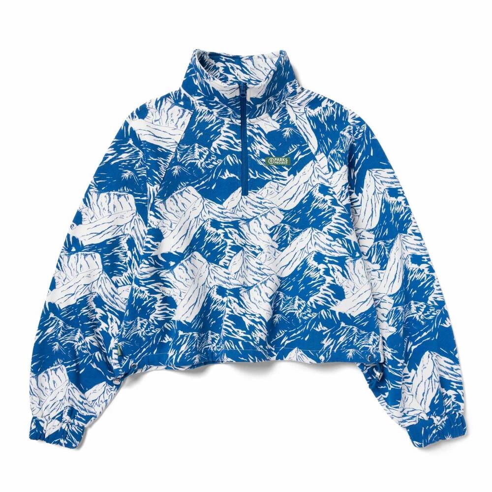 NEW PARKS PROJECT women's denali aerial quarter zip fleece in blue